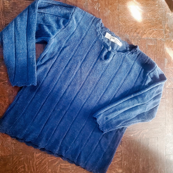 Blue velour sweater - Picture 1 of 3